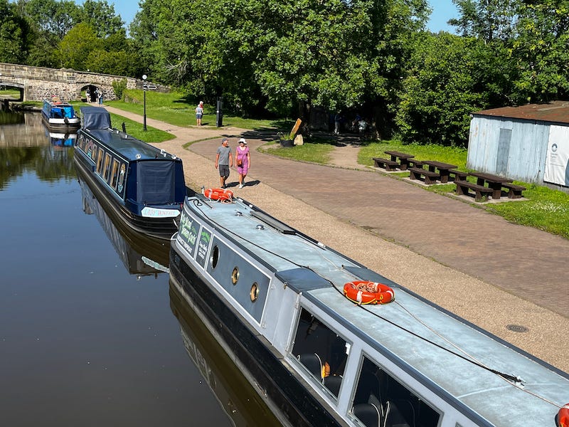 2025-6-19 Narrow boats on the Pontcysyllte Aqueduct, Wales by Nikki Taylor