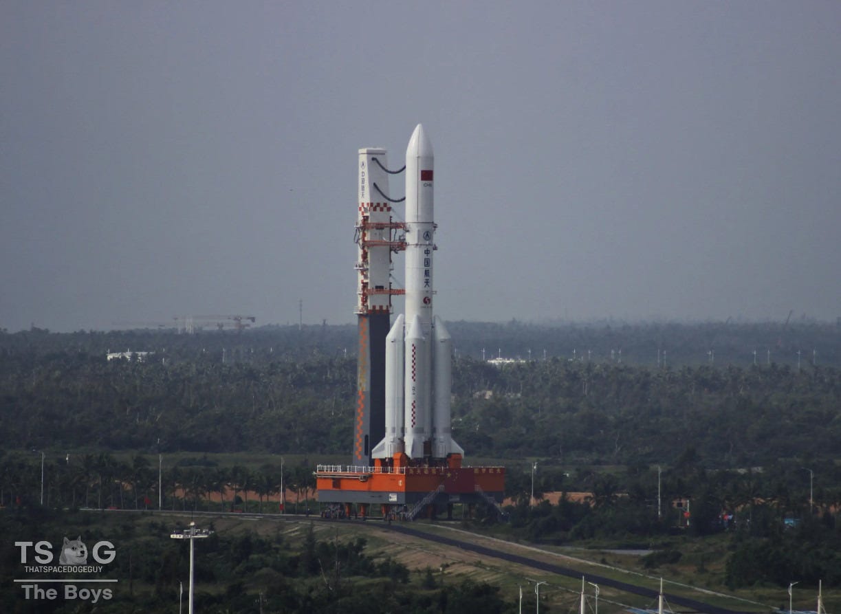 The Long March 5 Y9 vehicle rolling out to the Launch Complex 101 on October 18th 2025. The Long March 5 Y9 vehicle rolling out to the Launch Complex 101 on October 18th 2025.