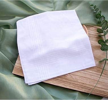 Mens White Cotton 100% Cotton handkerchiefs Pack 3PCS at Amazon Men's  Clothing store