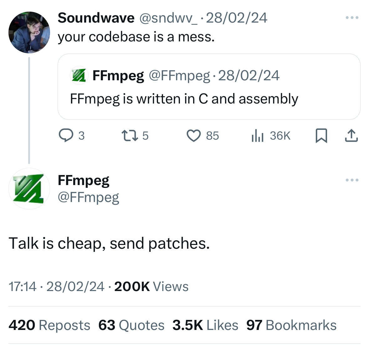 nixCraft 🐧: "Talk is cheap, send patches. …" - Mastodon