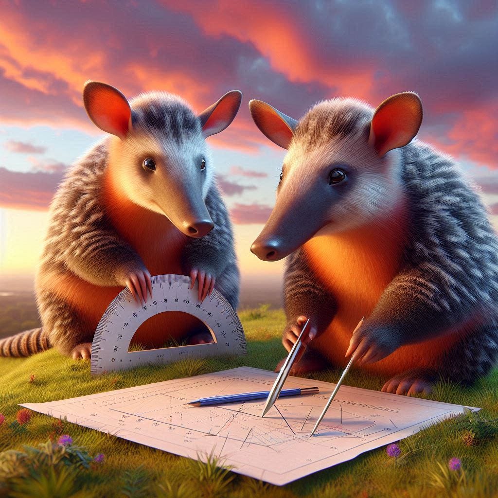 aardvarks averaging angles photorealistic