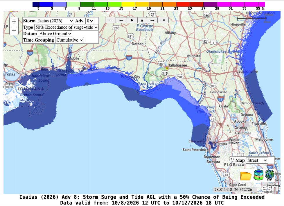 Shallow Fetch Hurricane Isaias Impacts Forecast for October 8th (PM)