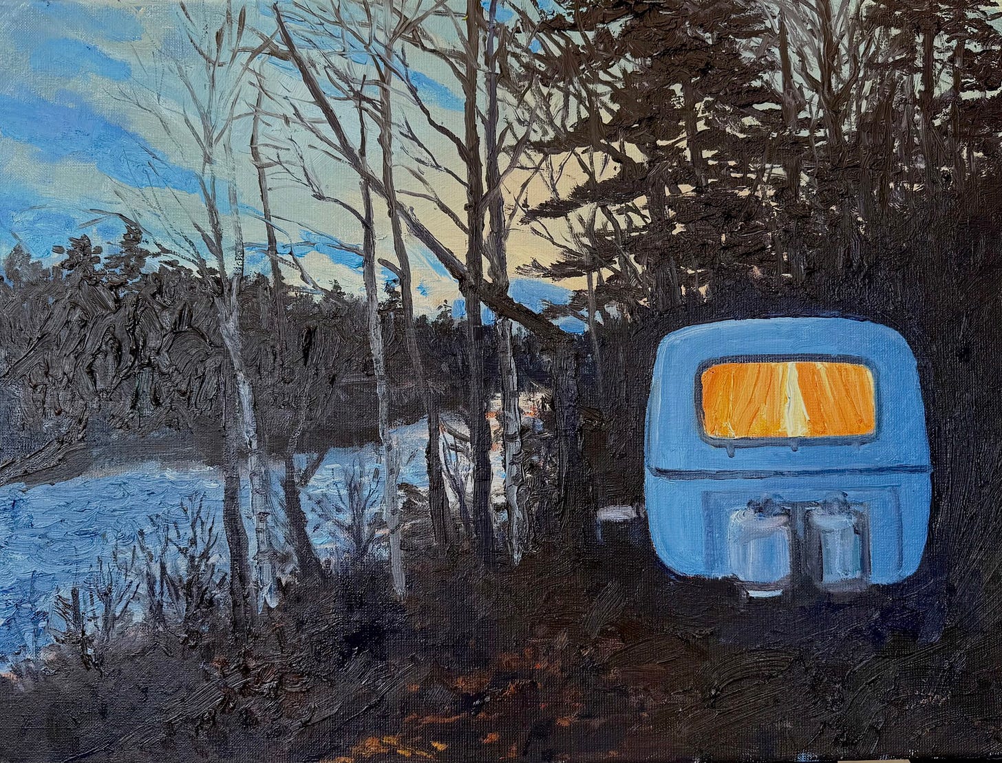 My Camper By The River, Evening by Dan Daly