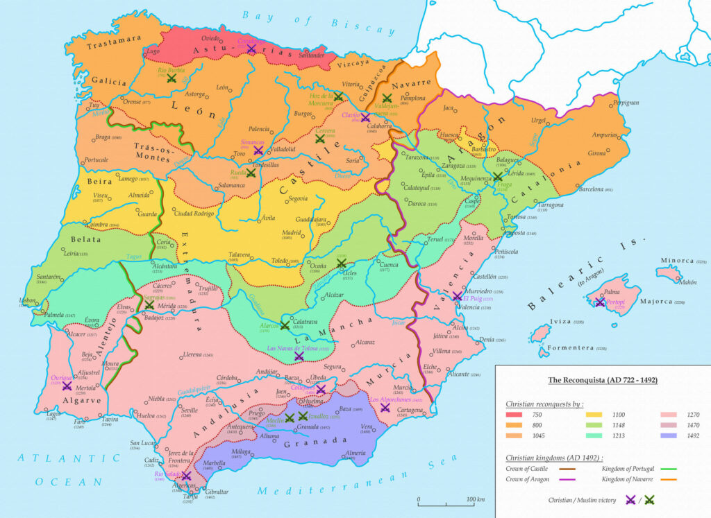 Mapa de la Reconquista (722 - 1492) Mapa de la Reconquista (722 - 1492)