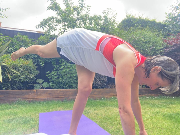 plank and single eg deadlift
