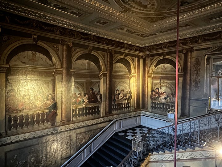 Clockwise from top left: the Banqueting Hall; a photo from 'The Last Princesses of Punjab' at Kensington Palace; the King's Staircase at Kensington Palace during an evening tour; a quote from Princess Duleep of Punjab