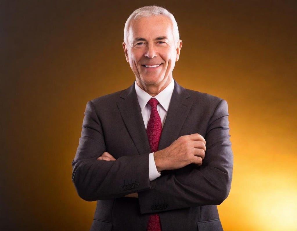An 82-year-old man, dressed in a tailored suit, crisp dress shirt, and tie, gazes directly at the camera with captivating eyes and a charming, confident smile, surrounded by warm, soft lighting. An 82-year-old man, dressed in a tailored suit, crisp dress shirt, and tie, gazes directly at the camera with captivating eyes and a charming, confident smile, surrounded by warm, soft lighting.
