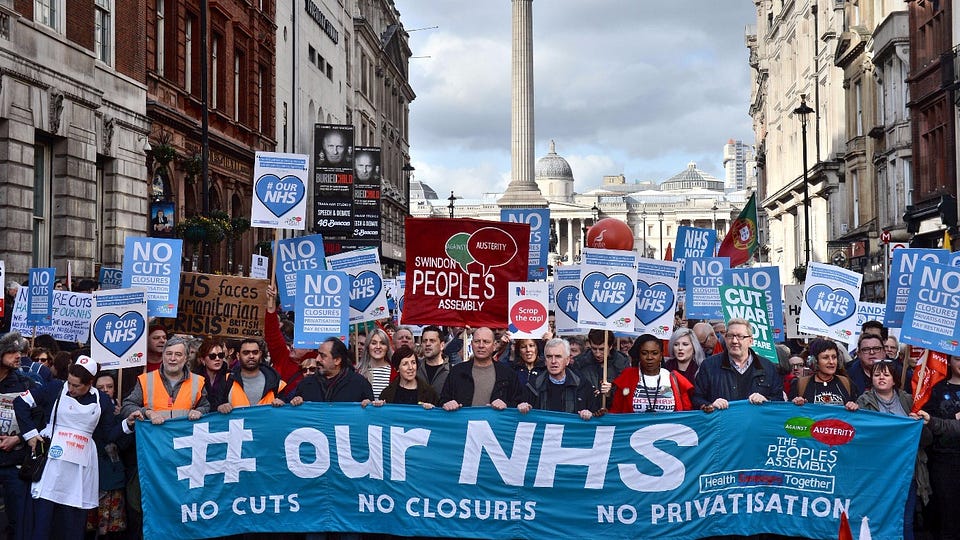 Thousands take to the streets of London to protest NHS cuts | ITV News