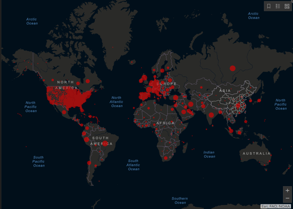 May 18, 2020 COVID-19 pandemic map May 18, 2020 COVID-19 pandemic map