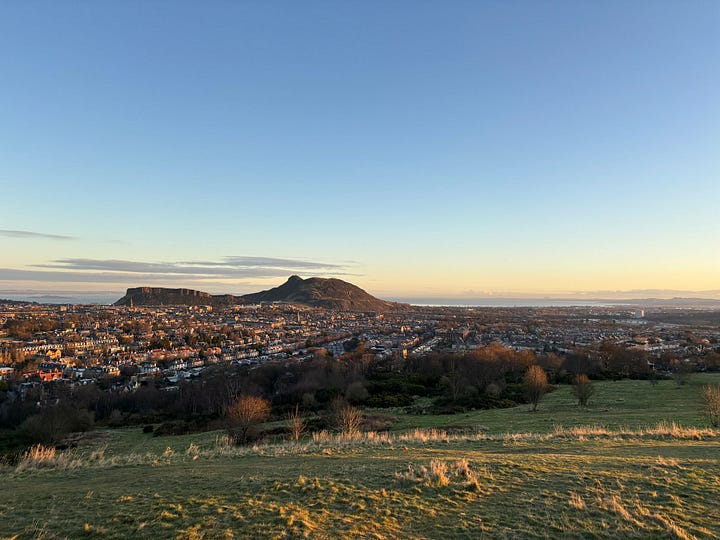 View from Blackford hill to Edinburgh