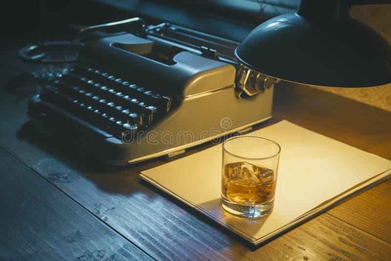 Old Typewriter Whiskey Desk Stock Photos - Free & Royalty ...