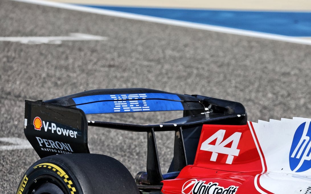 Hamilton rear wing Bahrain 2