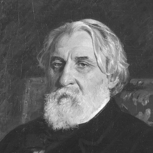 Black-and-white portrait of famous Russian Author Ivan Turgenev, who wrote the short story "The District Doctor." Black-and-white portrait of famous Russian Author Ivan Turgenev, who wrote the short story "The District Doctor."