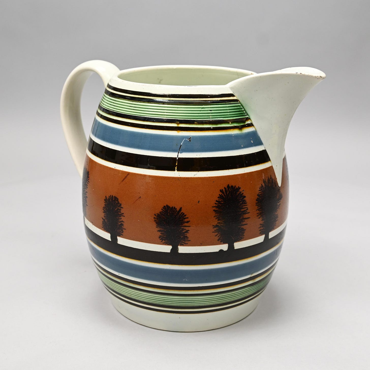 British Pearlware Mochaware Jug, Circa 1820