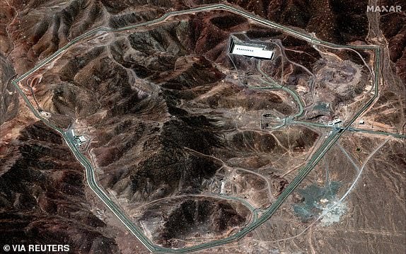 A satellite image shows the Fordo nuclear facility in Iran in this handout image dated June 14, 2025. Maxar Technologies/Handout via REUTERS    THIS IMAGE HAS BEEN SUPPLIED BY A THIRD PARTY MANDATORY CREDIT NO RESALES. NO ARCHIVES MUST NOT OBSCURE LOGO