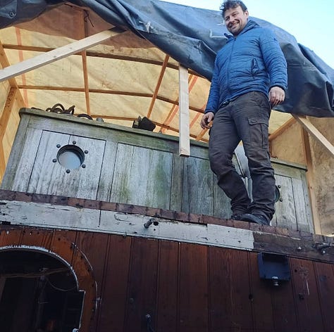 Boat refit, wooden boat building. Danish schooner. Northern Ireland boat building