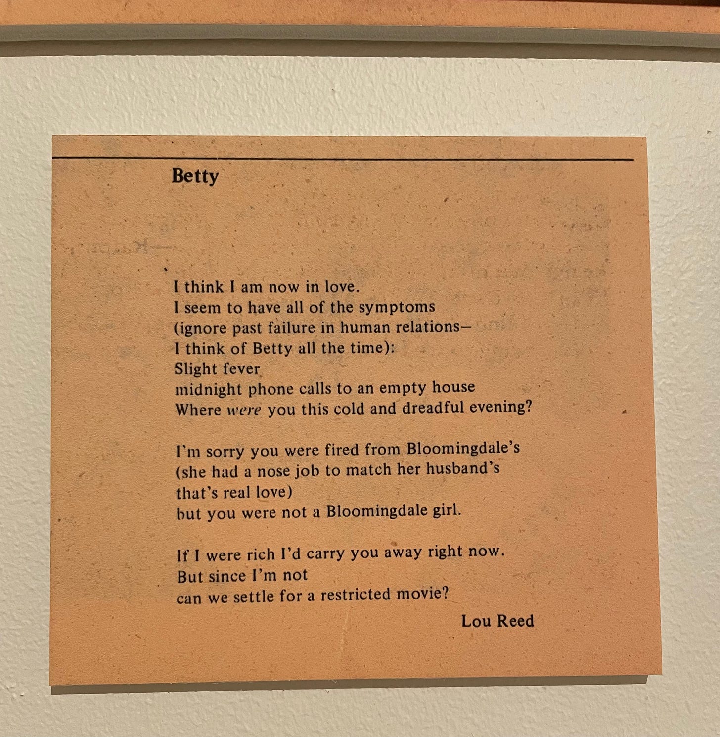 LOU REED POEMS TO READ TO YOUR LOVER, image size:1456x1490