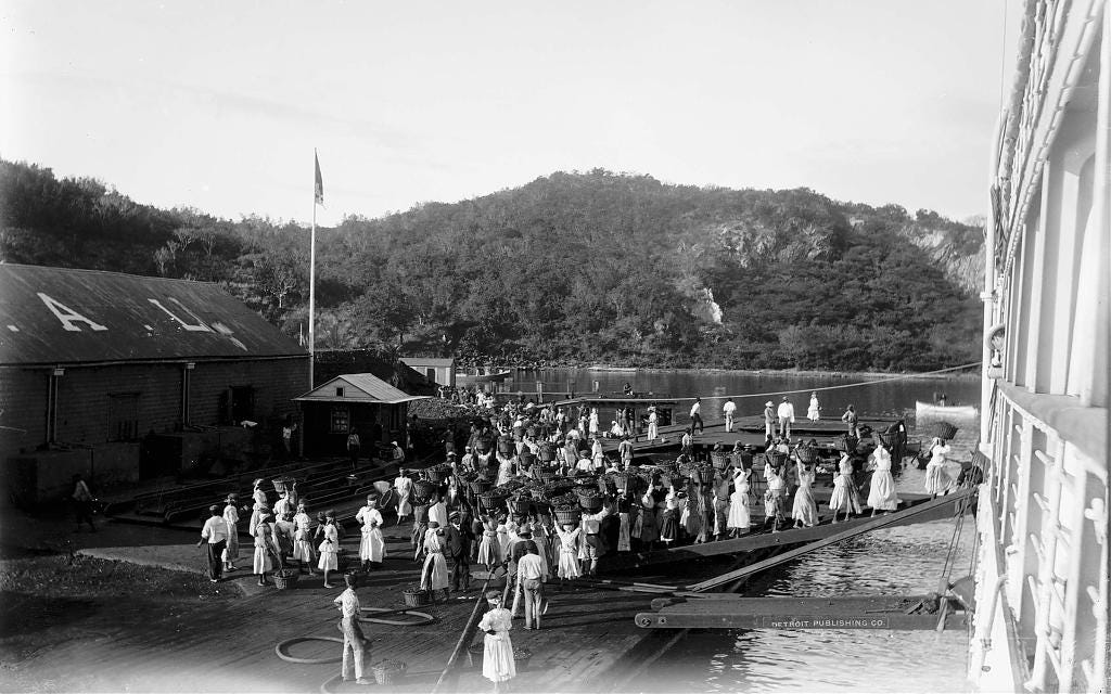 Women coaling at Charlotte Amalie in the Virgin Islands, ca. 1890s Women coaling at Charlotte Amalie in the Virgin Islands, ca. 1890s