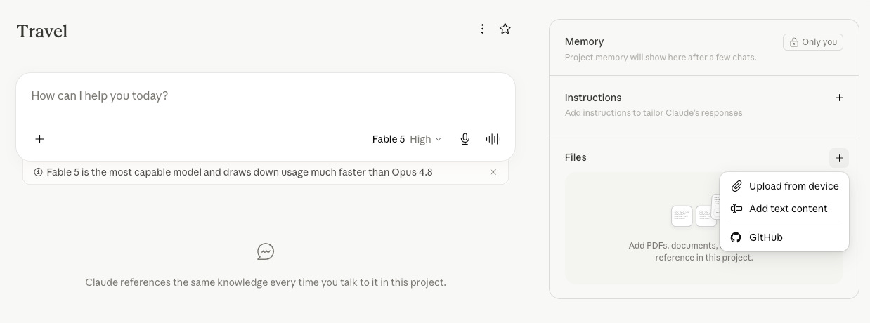 Uploading Google Maps CSV files to a Claude Project