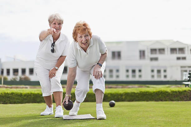 Older Women Playing Lawn Bowling Stock Photo - Download Image Now - Lawn  Bowling, Senior Adult, Bocce Ball - iStock