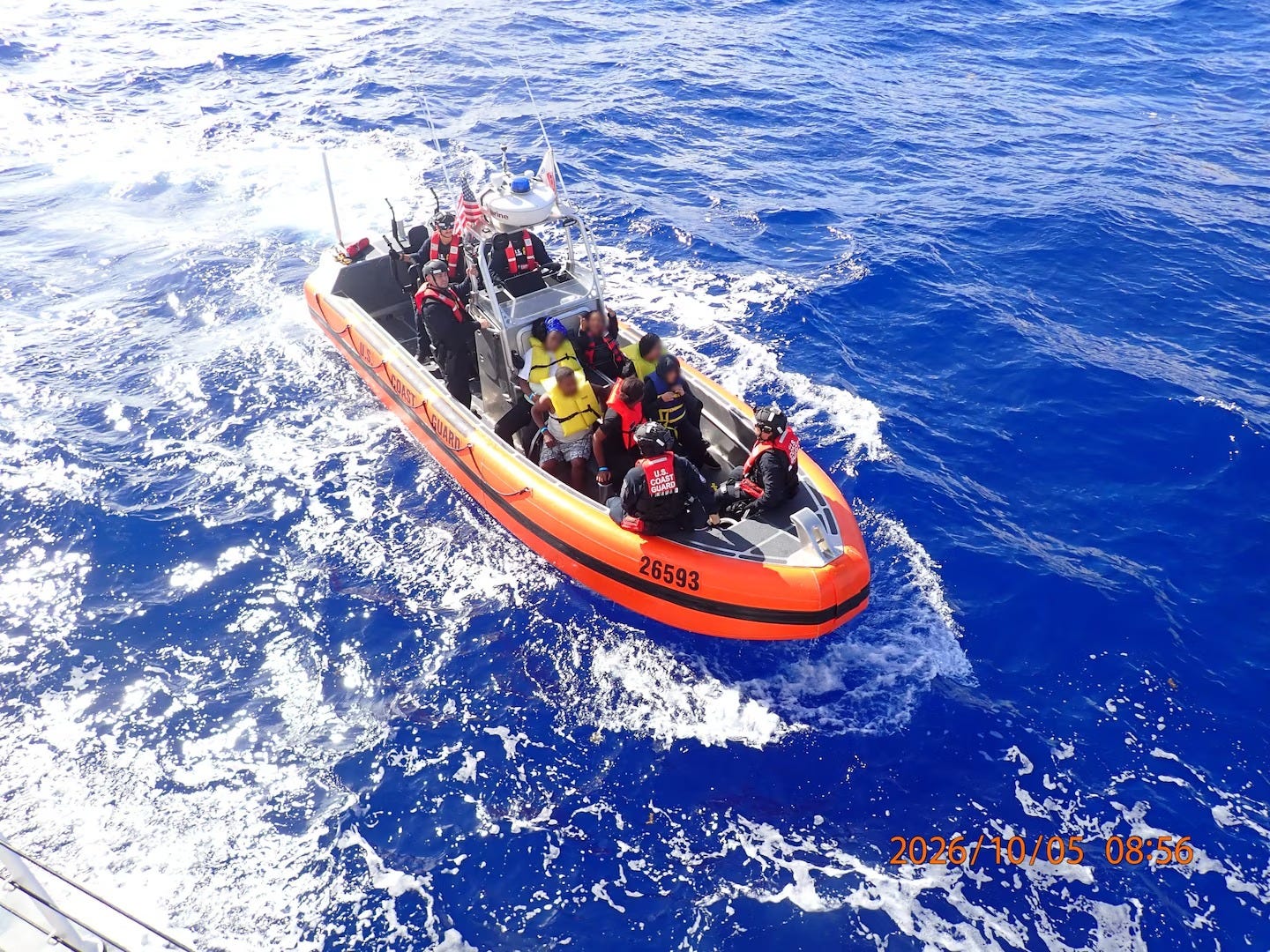 Small boats from the US Coast Guard Cutter Winslow Griesser and the Dominican Republic Navy vessels Capella CG-108 and Algenib Ll-169 rescued the migrants. (US Coast Guard photo) Small boats from the US Coast Guard Cutter Winslow Griesser and the Dominican Republic Navy vessels Capella CG-108 and Algenib Ll-169 rescued the migrants. (US Coast Guard photo)