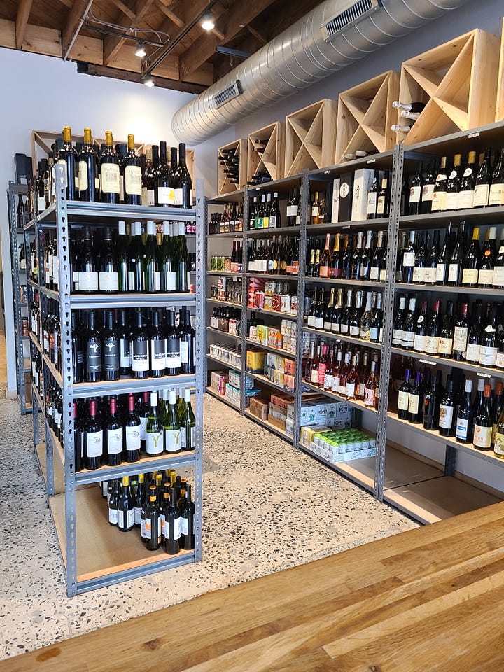 The Hobbyist counter + wine offerings