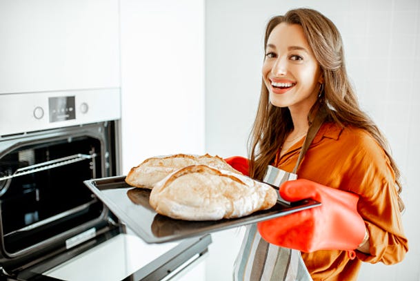 woman making sourdough