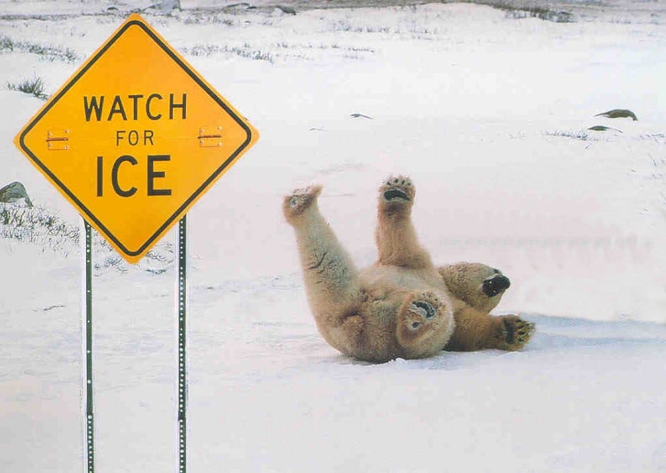 Fall on ice and positive thinking Fall on ice and positive thinking