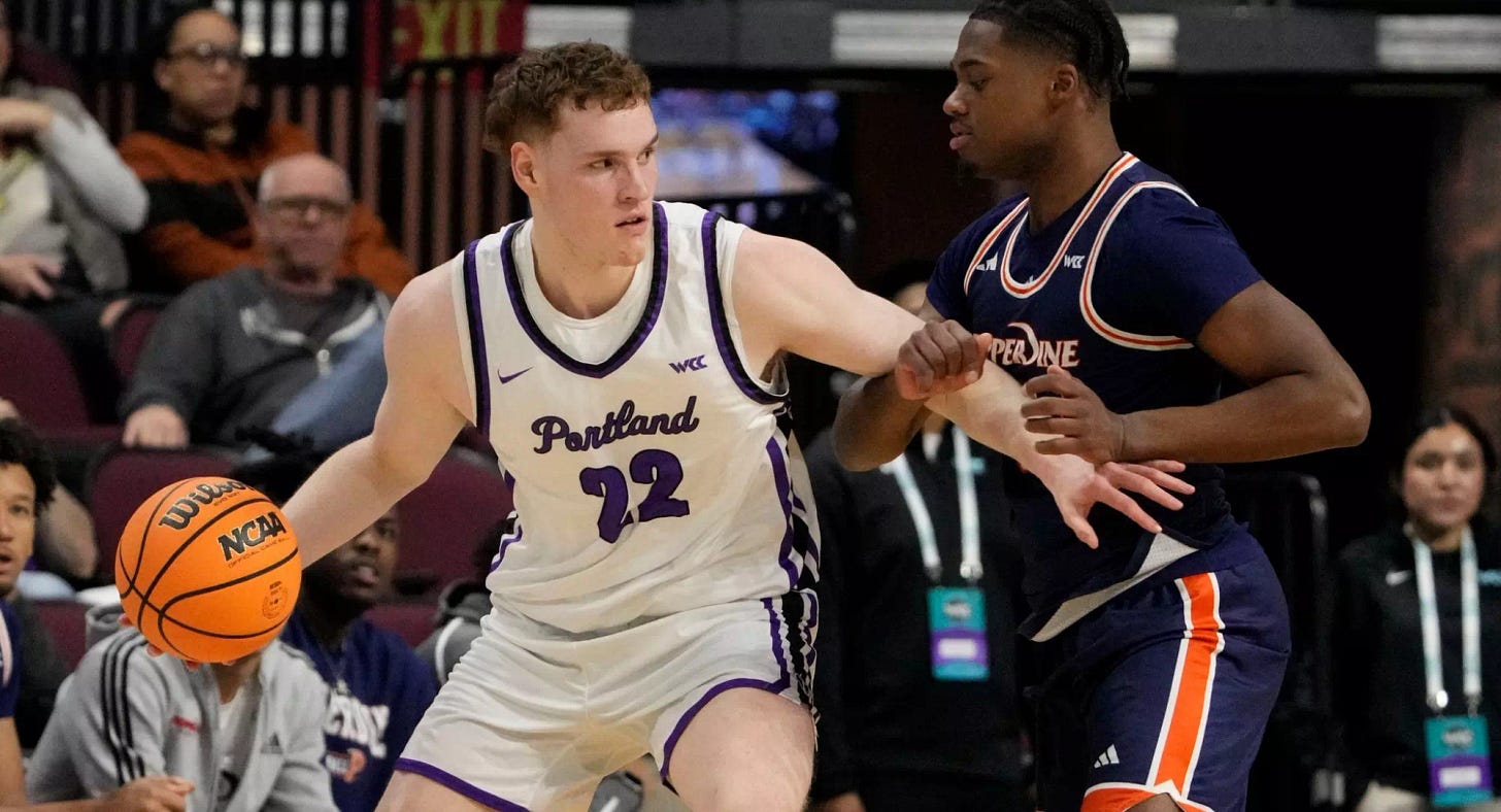Portland Pilots center Austin Rapp