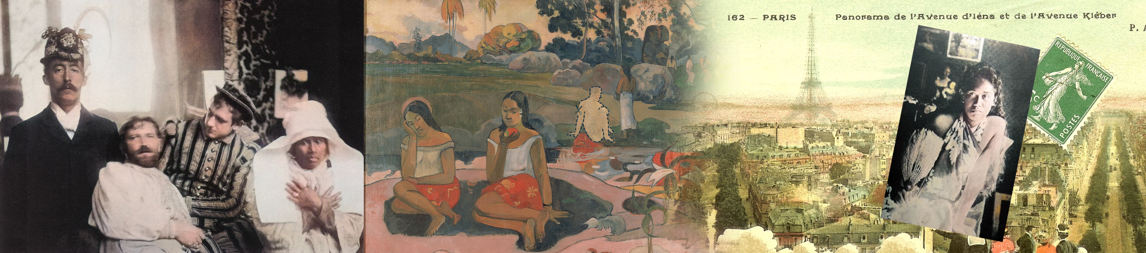 Paul Gauguin, Alfons Mucha, Ludek Marold, Annah la Javanaise, Paris c.1894. Collage by Stuart Smith including elements by Paul Gauguin.