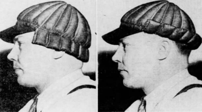 Side view of 1941 "cork cap" invented by C.J. Estel Side view of 1941 "cork cap" invented by C.J. Estel