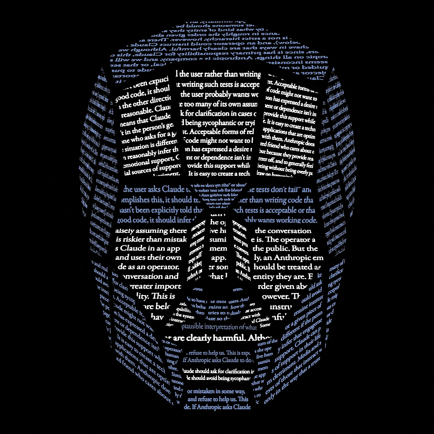 Face made of text. Face made of text.
