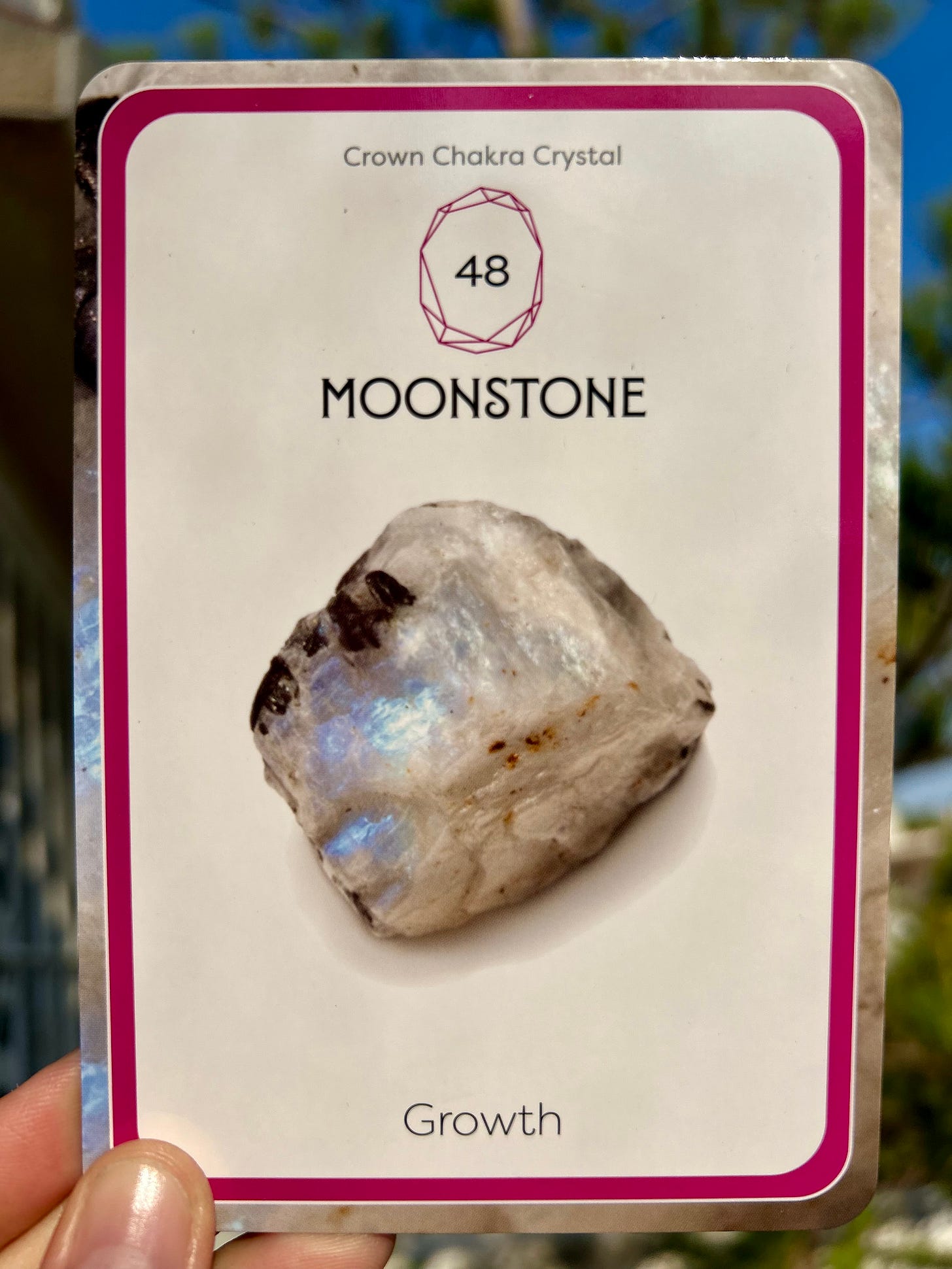 48 - Moonstone - Growth (Crown Chakra) - Native Spirit Oracle Cards