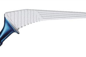 This type of stem was found to be better at preventing early femoral fracture after total hip replacement than flat-tapered wedge stems.