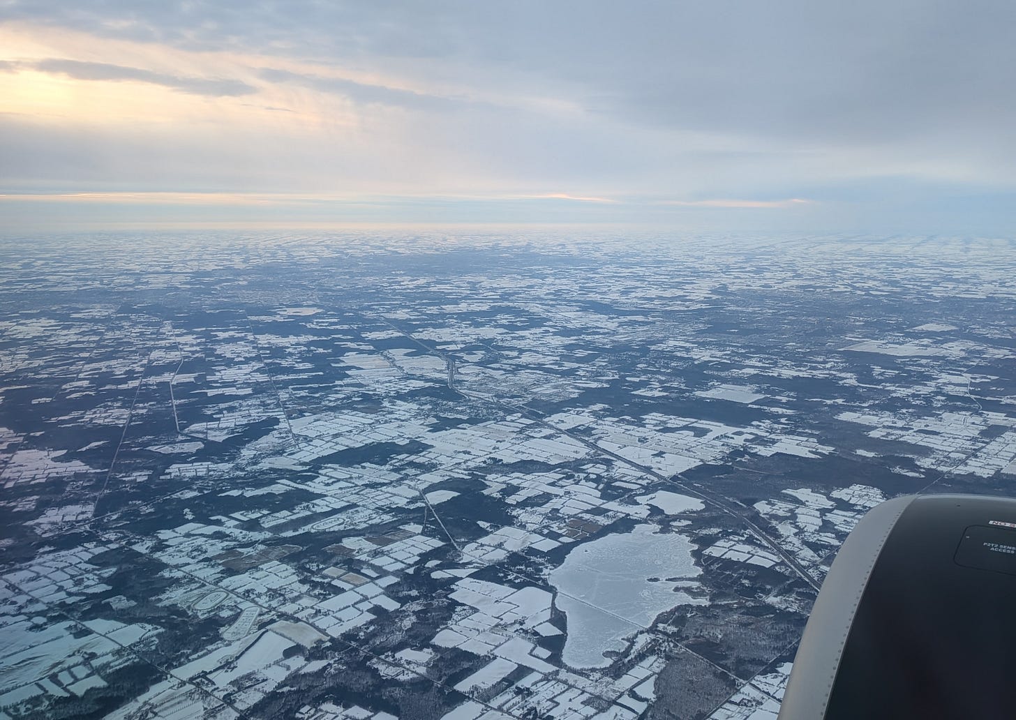 Snowy View of Toronto from Airplane Snowy View of Toronto from Airplane