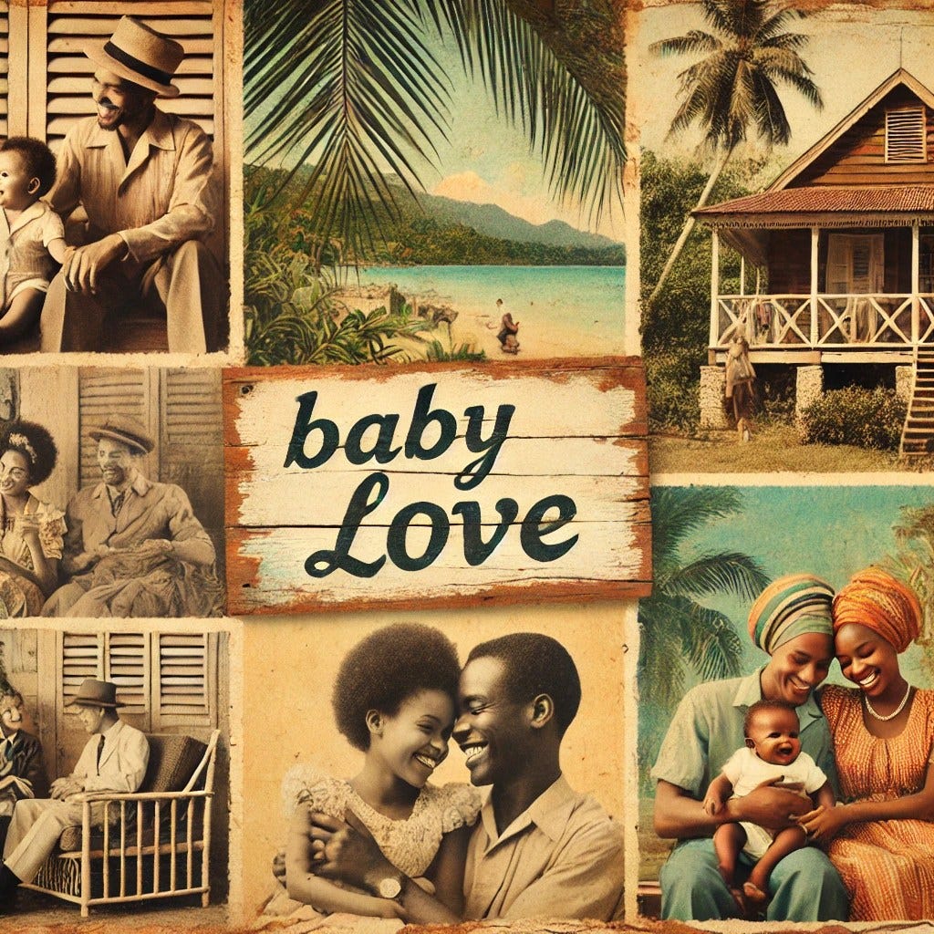 vintage montage reflecting the essence of Baby Love
