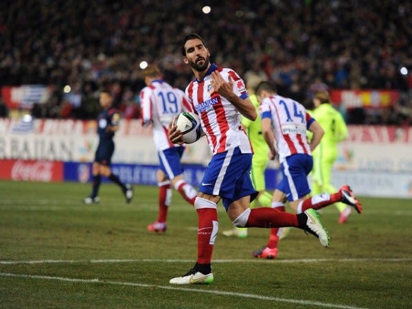 raul garcia bulge win for atletico madrid la liga champs 2015 raul garcia bulge win for atletico madrid la liga champs 2015