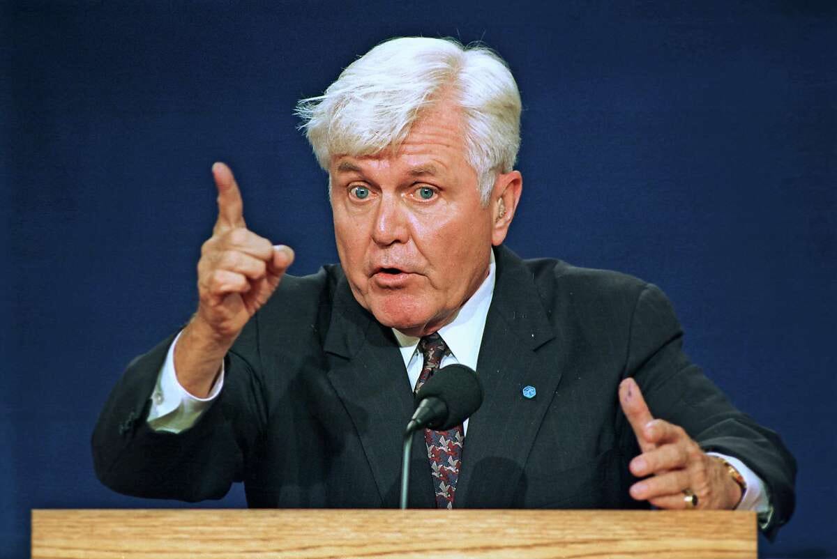 James Stockdale at the debate podium in 1992