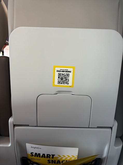 Brightline inside the train and exterior