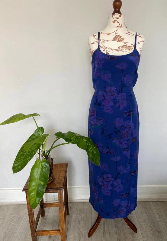 Vintage Laura Ashley Slip on Floral Maxi dress UK16 1 Vintage Laura Ashley Slip on Floral Maxi dress UK16 1
