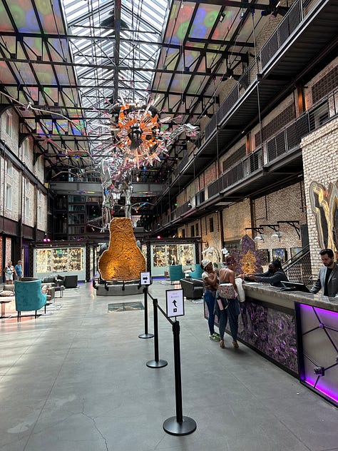 Arrival at Bardo, sushi tacos, with Johnny Mercer, Bonaventure cemetery, JW Marriott Plant lobby, City Walk Memorial, Savannah wildlife refuge, Key-lime pie at Collins Quarter