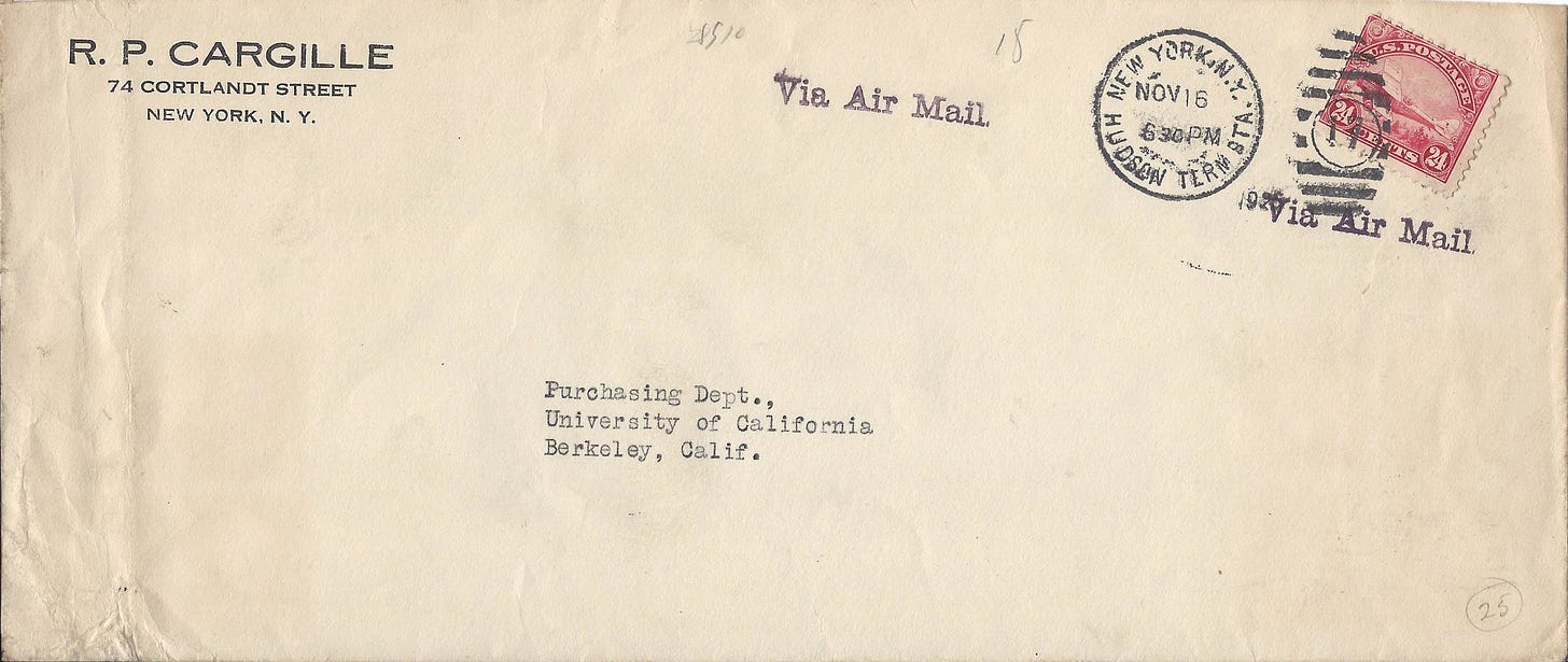 larger 1925 air mail letter