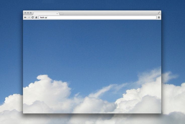 This may contain: a computer screen with clouds in the background