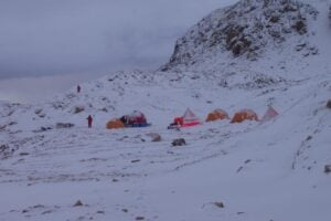 Scientists camping at the research site in East Antarctica