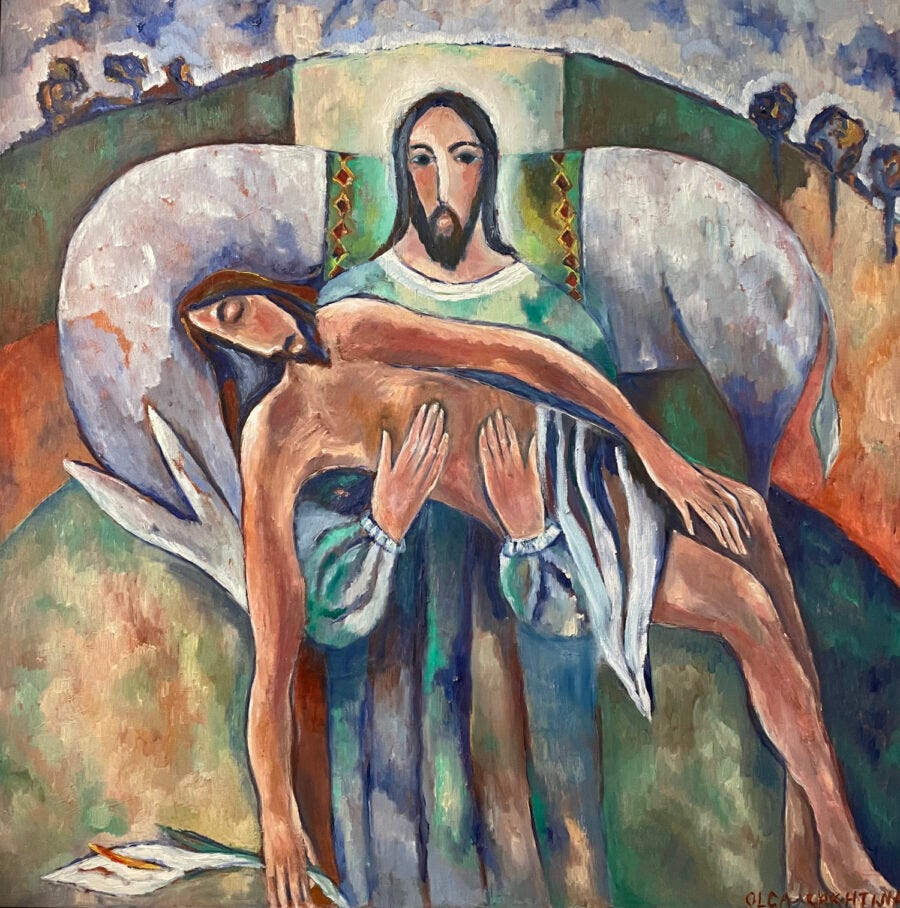 Good Samaritan with a Lily painting | Olga Bakhtina Good Samaritan with a Lily painting | Olga Bakhtina