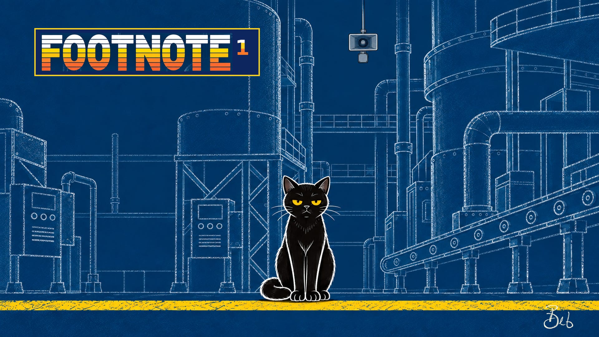 Footnote the cat sitting on the yellow line, staring out at the reader. Footnote the cat sitting on the yellow line, staring out at the reader.