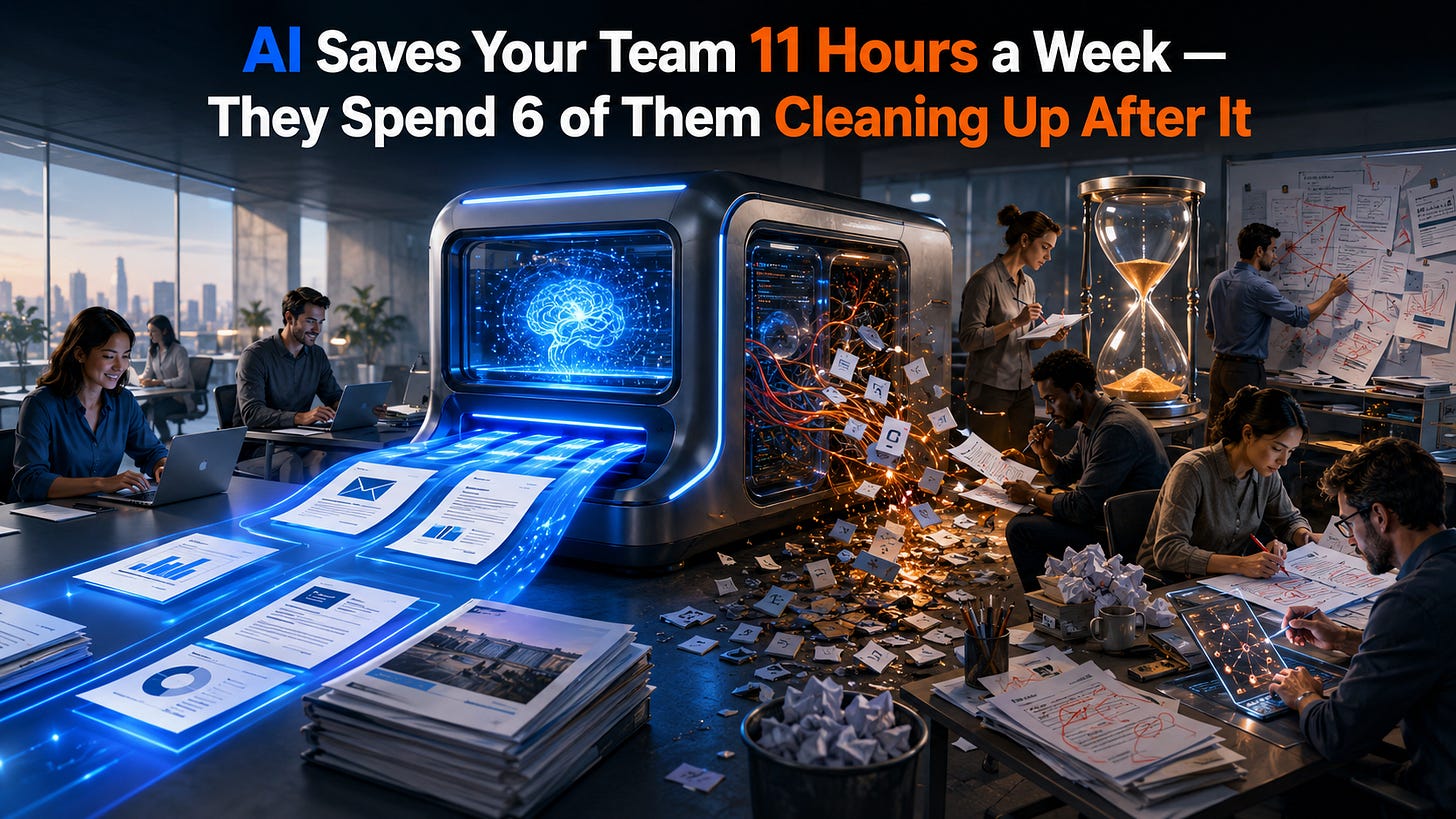 AI Saves Your Team 11 Hours a Week — They Spend 6 Cleaning Up After It