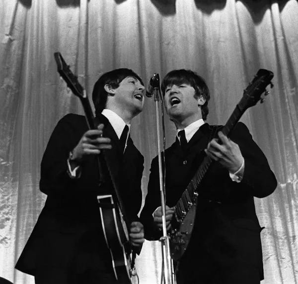 Paul McCartney & John Lennon Live Stage Print 1964. Art Prints, Posters &  Puzzles from Memory Lane