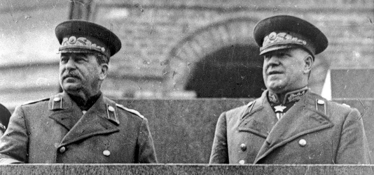 Georgy Zhukov, the Soviet Union's greatest military leader, with Stalin Georgy Zhukov, the Soviet Union's greatest military leader, with Stalin
