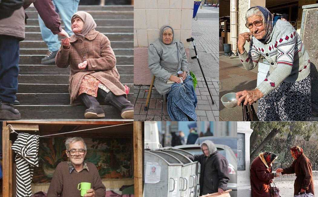 Kremlin vs. Citizens: 2003-2023 - Minimum pension's growth from 65 to 120 euros 